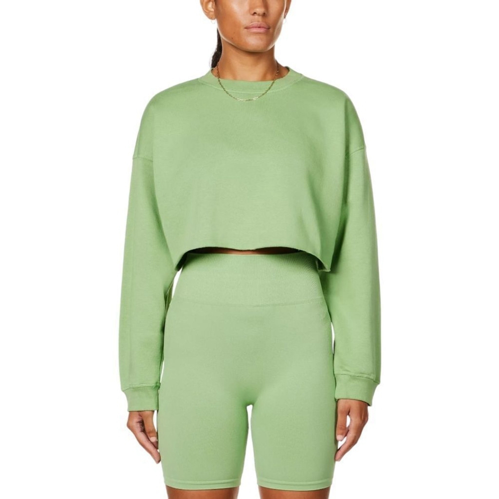 WEWOREWHAT Fair Green Cutoff Pullover XS NWT Clean Girl Aesthetic Cozy - Picture 12 of 13